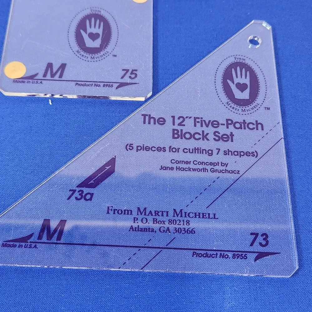 Marti Michell Perfect Patchwork Templates Set M  - 12 Inch Five-Patch Block 8955